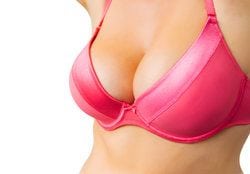 Woman in pink bra