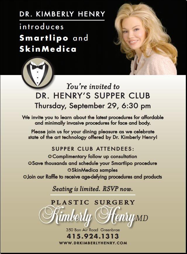 dr kimberly henry advertising her supper club