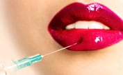 Red lips getting an injection