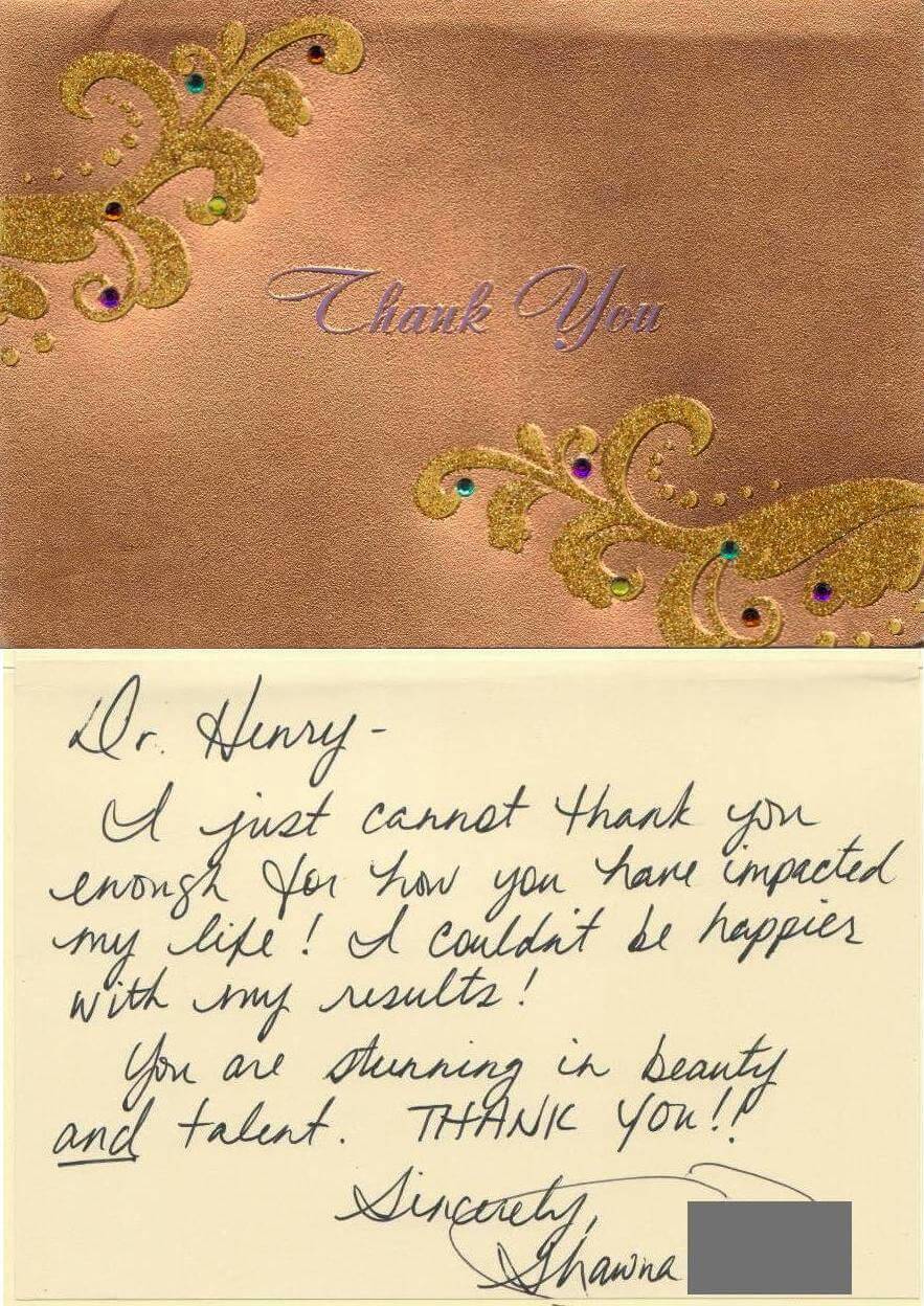 handwritten card to dr