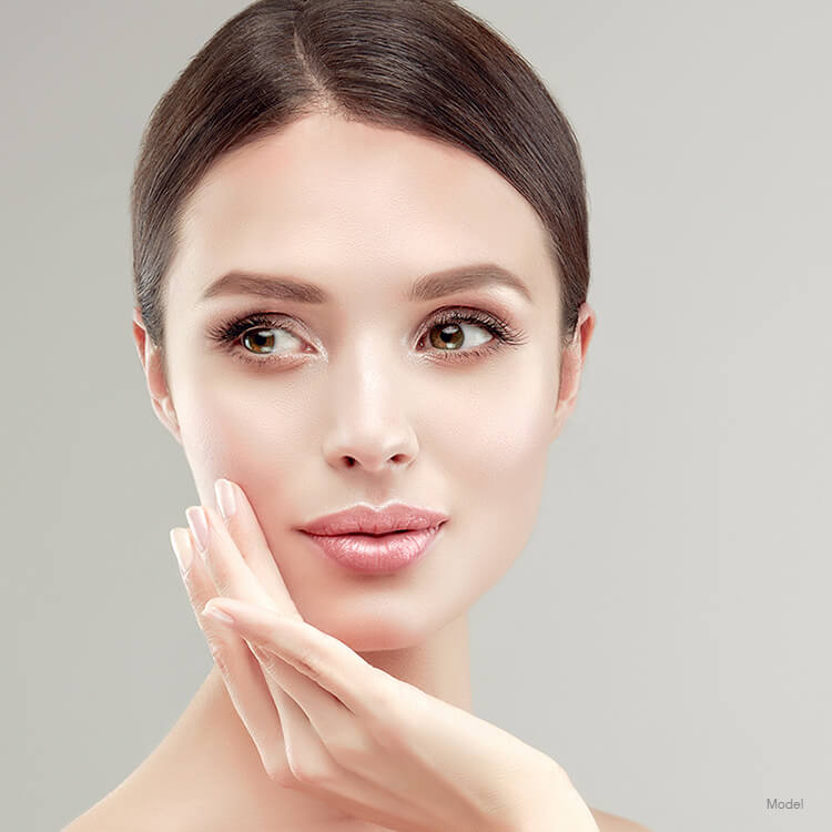 Model after a facial injectable